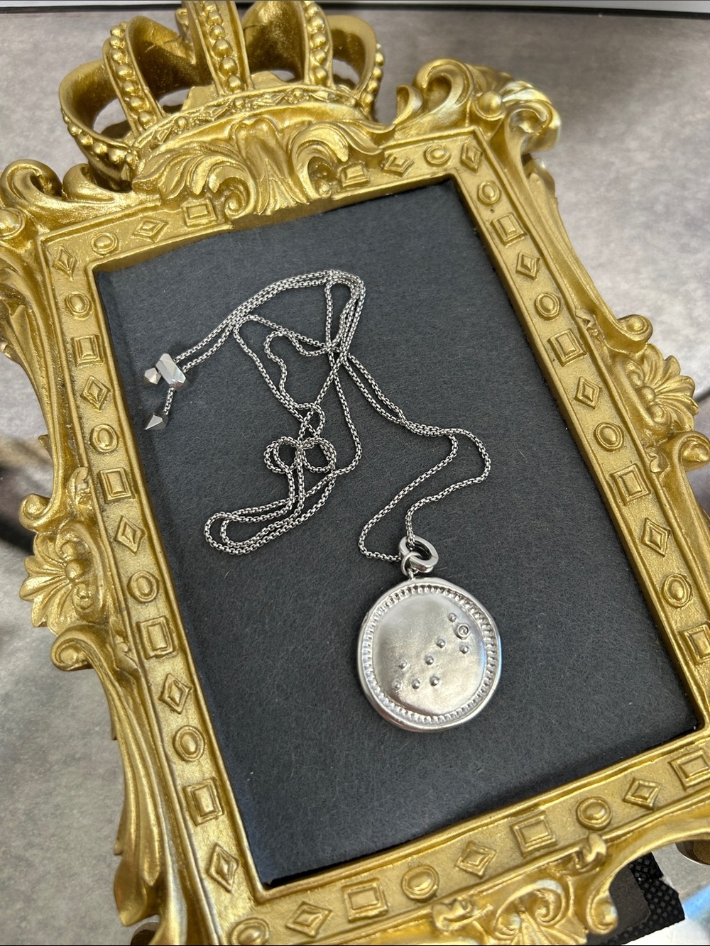 Kendra Scott “Scorpio” Silver Round Coin Pendant Necklace